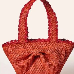Kate Spade New York x Target - Red Raffia - Bow Tote Bag -  NWT